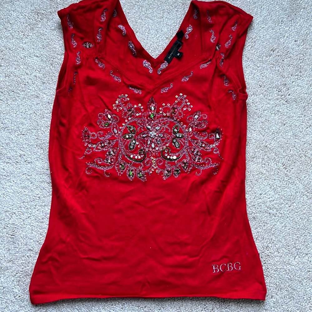 Women’s BCBG Red Short Sleeve Sweater